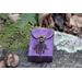 This Premium Handmade Leather Tarot Card Case features a a Hamsa Hand symbol. The Tarot Card Box has been hand crafted, hand dyed and hand sewn in our shop. The leather Tarot Deck Holder is dyed in a color called Violet Cosmos which includes many purple and violet tones.