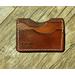 Helm of Awe Handmade Leather Card Wallet in Warm Brown With Natural Tan Stitching