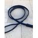blue and black paracord dog leash 6 ft long with extra handle