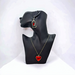 Handcrafted red heart necklace with matching dangle Geary earrings jewelry set.