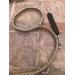 tan and camo paracord dog slip lead with safety 78" with extra traffic handle, close up of slip lead and safety