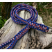 red white and blue paracord dog leash 5'