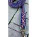 red white and blue paracord dog leash 5'