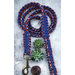 red white and blue paracord dog leash 5 ft.
