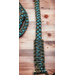 turquoise and brown paracord dog leash with extra traffic handle 58"