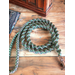 mint green and silver paracord dog leash 56"