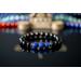 Ashur Designs "Orion's Belt" Natural Gemstone Bracelet, Lapis Lazuli and Polished Onyx 10mm