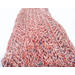 Speckled yarn knit lace scarf pink background with multicolor rainbow speckles