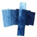 blue stash pack of small cuts of hand dyed quilting cotton
