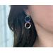 Model wearing Colorful circles drop earrings