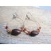 Natural earrings made from agates and drift seeds found on the beach