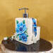 Blue flowered lotion dispenser