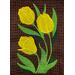 Brown Towel with yellow tulips
