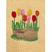 Tulips and Wooden Clogs on Butter Towel