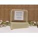 Handmade Garden Mint soap bar. Essential oil scented. Wrapped in a brown burlap ribbon, and labeled.