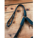 Turquoise and brown paracord double dog leash 63"