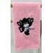 Pink Towel with cat saying "BOO"