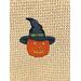 Pumpkin with black hat on butter towel