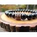 Copper and Black Onyx Elastic Beaded Bracelet by Rock My Zen