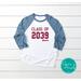 Personalized Grow with Me Raglan Shirt in School Colors with Graduation Year and Name, Custom Graduation Gift for Preschool Graduate, Oversized Shirt for Kindergarten Graduation, End of the School Year T-shirts