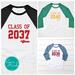 Personalized Grow with Me Raglan Shirt in School Colors with Graduation Year and Name, Custom Graduation Gift for Preschool Graduate, Oversized Shirt for Kindergarten Graduation, End of the School Year T-shirts