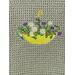 Umbrella with flowers on a green mist towel