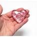 Pink and clear glass heart