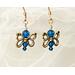 Sapphire blue butterfly earrings 14K gold filled ear wires