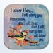 Refrigerator magnet featuring a yellow chickadee with the text of Isaiah 46:4.