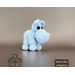 blue crochet mini stuffed hippo with black eyes