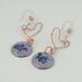 Lilac & Blue Enamel Copper & Sterling Earrings
