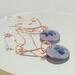 Lilac & Blue Enamel Copper & Sterling Earrings