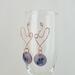 Lilac & Blue Enamel Copper & Sterling Earrings
