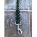 Dog Leash ~ Camo, OD Green & Black Paracord Two Handles 60", close up of clasp end