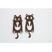 Pair of laser cut leatherette cat bookmarks