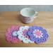 Crochet Flower Coasters, Sets of 3 Colors