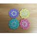 Crochet Flower Coasters, Set of 4 Colors