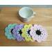 Crochet Flower Coasters, Pastel Colors