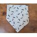 Over the Collar Dog Bandana, Reversible - Flying Bees and Bones - Bone  side folded