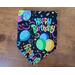Over the Collar Reversible Dog Bandana - Birthday / Paw Print, Happy Birthday Side folded