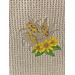 Closeup of corn, wheat, and yellow flowers on a beige microfiber towel