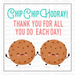 Cookie-Themed Instant Download Appreciation Tag for Staff Gifts, Thank You for All You Do Tags, Printable Thank You Cards for Employees, Digital Best Staff Cookie Gift Tag