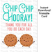 Cookie-Theme Printable Thank You Gift, Chip Chip Hooray Thanks for All You Do Each Day Instant Download Appreciation Card, Thanks for All You Do Cookie Card, Print at Home Gratitude Gift