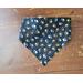 Scrunchie Reversible Dog Bandana - Baseballs and Paw Prints - paw print side with ends folded in