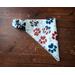 Scrunchie Reversible Dog Bandana - Patriotic Paw Prints and Small Bone and Paw Prints folded