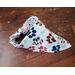 Scrunchie Reversible Dog Bandana - Patriotic Paw Prints and Small Bone and Paw Prints side view Patriotic Paw Prints