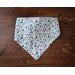 Scrunchie Reversible Dog Bandana - Patriotic Paw Prints and Small Bone and Paw Prints - bone and paw print side with sides folded in