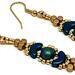 Handmade Blue Gold Crescent Earrings