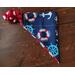 Reversible Scrunchie Dog Bandana - Anchors and Polka Dots - Anchor side folded