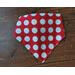 Reversible Scrunchie Dog Bandana - Anchors and Polka Dots - Polka Dot side with ends folded in